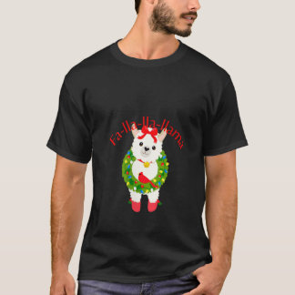 Vrouwen Kerst Llama Candy Cane Grappig Fa La Holi T-shirt