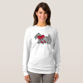 Vrouwen Kerst Schotse Terrier Top T-Shirt (Voorkant volledig)
