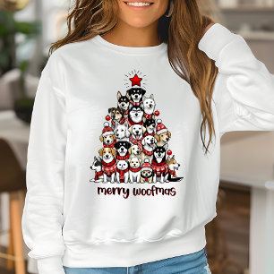 Vrouwen Kerst Sweatshirts Hond Mama Woofmas Trui