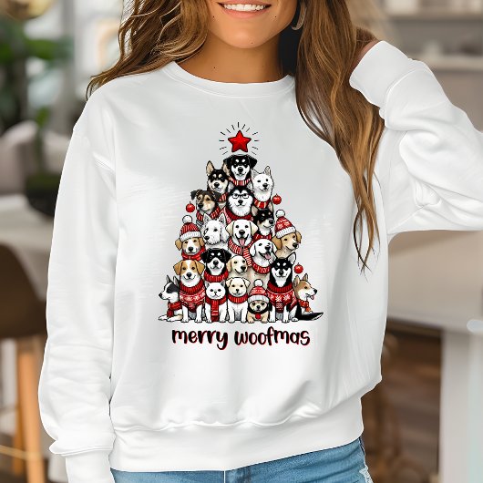 Vrouwen Kerst Sweatshirts Hond Mama Woofmas Trui