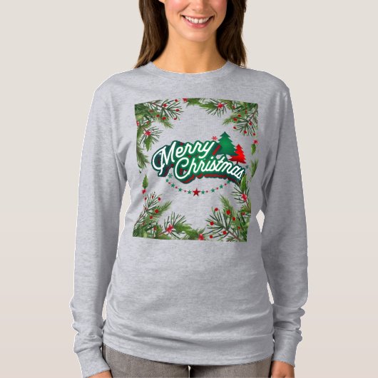 Vrouwen Kerst T shirt (Voorkant)