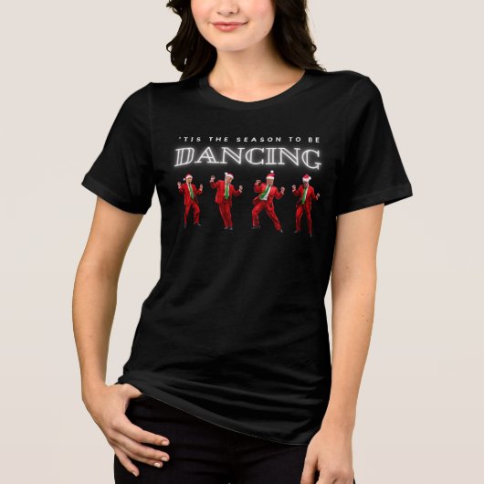 Vrouwen Kerst Trump Dancing T-shirt (Voorkant)