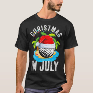 Vrouwen Kerstmis in juli Golf Bal Santa Hat Summ T-shirt