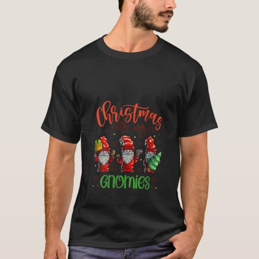 Vrouwen Kerstmis Met Mijn Gnomies Vrouwen Drie Ker T-shirt (Voorkant)