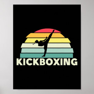 Vrouwen Kickboksen Vechtkunst Retro Karate Meisjes Poster