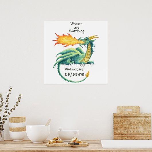 Vrouwen kijken...En we hebben Dragons! (poster) Poster (Keuken)