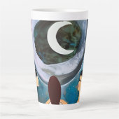Vrouwen Kijken naar de Maan Kunstwerk Latte Mok (Voorkant)