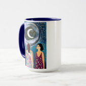 Vrouwen Kijken naar de Maan Kunstwerk Mok (Voorkant links)
