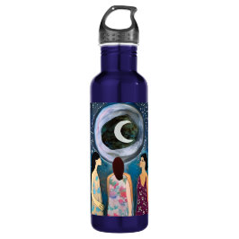 Vrouwen Kijken naar de Maan Kunstwerk Waterfles