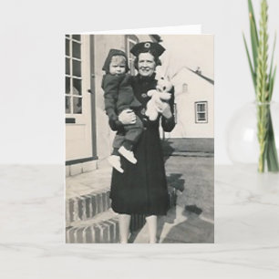 vrouwen kind en konijntjeswenskaart feestdagen kaart