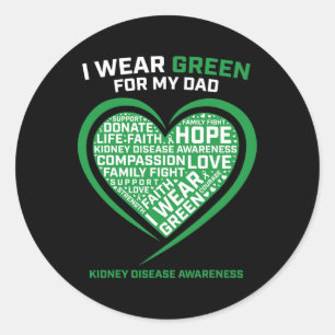 Vrouwen Kinder Gifts Dad Niertransplantatie Ziekte Ronde Sticker