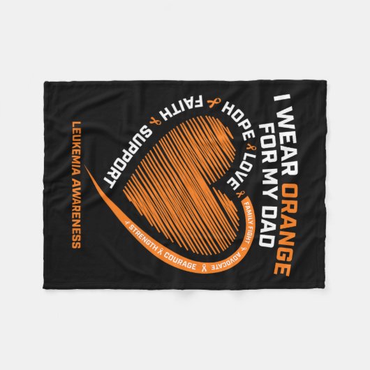 Vrouwen Kinder Ik Draag Sinaasappel voor mijn vade Fleece Deken (Voorkant (Horizontaal))