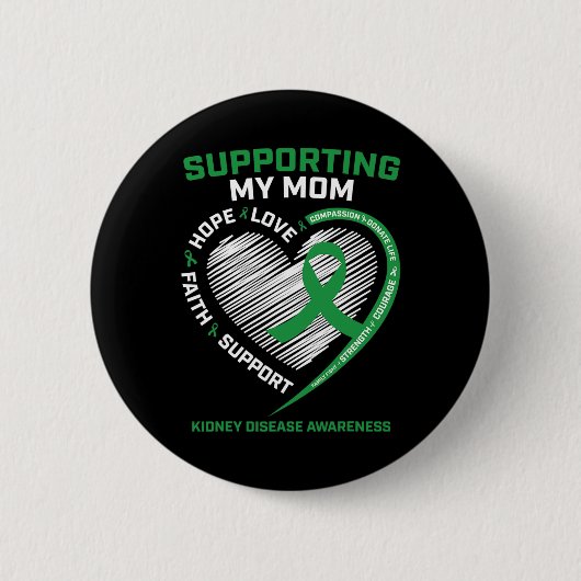Vrouwen Kinder Moeder Moeder Nierziekte Awareness Ronde Button 5,7 Cm (Voorkant)