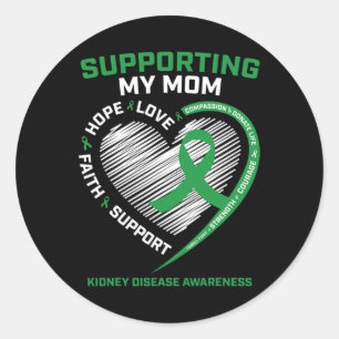 Vrouwen Kinder Moeder Moeder Nierziekte Awareness Ronde Sticker