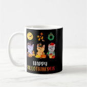 Vrouwen Kitten Kat Halloween Kerst Katten Happy H Koffiemok (Links)