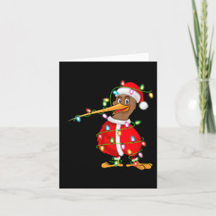 Vrouwen Kiwi Vogel Kerstmis Verlichting Santa Kost Kaart