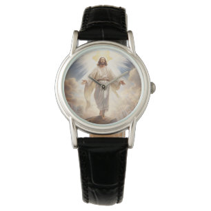 Vrouwen Klassiek Leren Horloge-Jesus Horloge