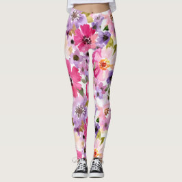Vrouwen Kleurrijke Bloemen Print Leggings