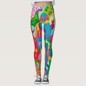 Vrouwen Kleurrijke Kunst Leggings (Voorkant)