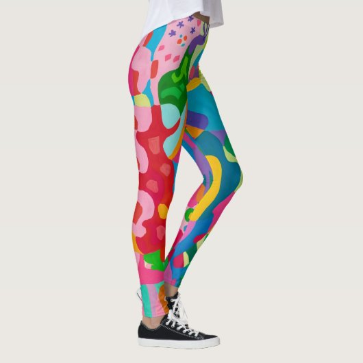 Vrouwen Kleurrijke Kunst Leggings (Rechts)