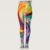 Vrouwen Kleurrijke Leggings kunst (Voorkant)