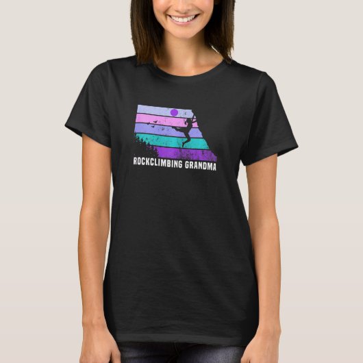 Vrouwen klimmen als een Girl Retro Sunset Rock T-shirt (Voorkant)