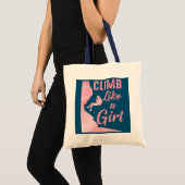 Vrouwen klimmen als een meisje die bergbergbergwan tote bag (Voorkant (product))