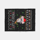 Vrouwen Koala Kerstvakantie Santa Hat Koala Ugly C Fleece Deken (Voorkant (Horizontaal))