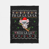 Vrouwen Koala Kerstvakantie Santa Hat Koala Ugly C Fleece Deken (Voorkant)