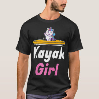 Vrouwen koelen unicorn Kayak-afbeelding voor kayak T-shirt