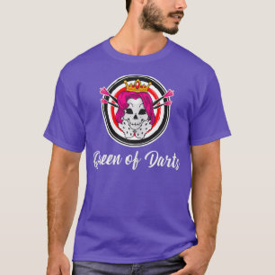 Vrouwen Koningin van Darts Schedel Dartbord Dart T-shirt