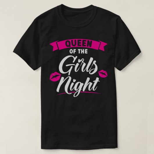 Vrouwen koningin van het meisjesfeest dames bride t-shirt (Design voorkant)