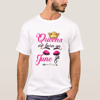 Vrouwen koninginnen worden geboren op 8 juni de Ge T-shirt
