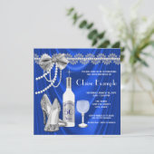 Vrouwen koninklijk blauw en zilver gerijpt tot in  kaart (Staand voorkant)