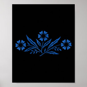 Vrouwen Korenbloem Blauw Poster