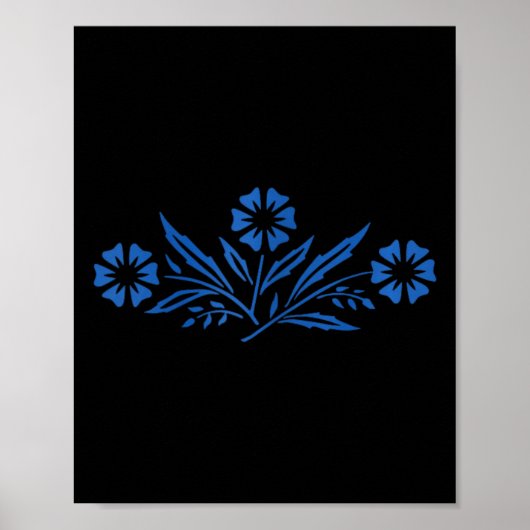 Vrouwen Korenbloem Blauw Poster (Voorkant)