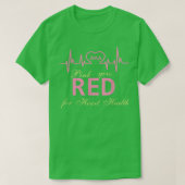 Vrouwen kostume AKA roze wordt rood voor hartgezon T-shirt (Design voorkant)