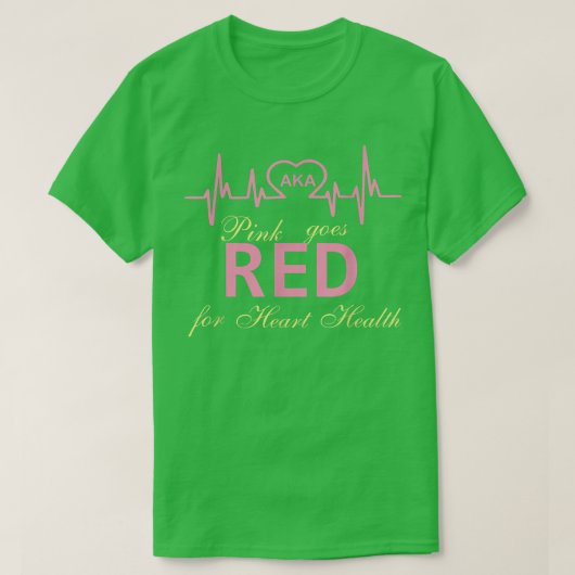 Vrouwen kostume AKA roze wordt rood voor hartgezon T-shirt (Design voorkant)