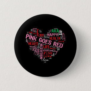 Vrouwen kostuum aka roze gaat rood voor hart gezon ronde button 5,7 cm