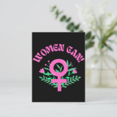 Vrouwen kunnen feministisch zijn briefkaart (Staand voorkant)