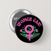 Vrouwen kunnen feministisch zijn ronde button 5,7 cm (Voorkant /achterkant)