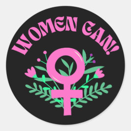 Vrouwen kunnen feministisch zijn ronde sticker