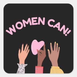 Vrouwen kunnen feministisch zijn vierkante sticker