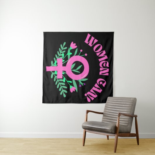 Vrouwen kunnen feministisch zijn wandkleed (In Situ (horizontaal))