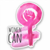Vrouwen kunnen met hun solidariteit vinylSticker a Sticker (Voorkant)