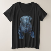 Vrouwen Labrador T-shirt Plus Size Blue Dog Shirt (Design voorkant)