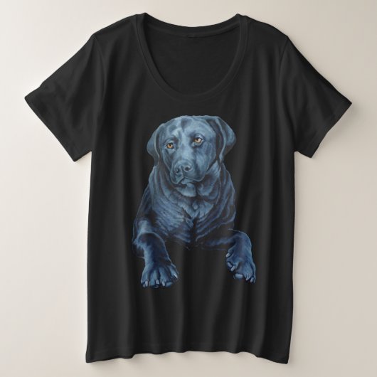 Vrouwen Labrador T-shirt Plus Size Blue Dog Shirt (Design voorkant)