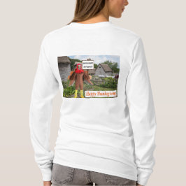 Vrouwen lange mouw t-shirt. Fijne Thanksgiving. Ch T-shirt