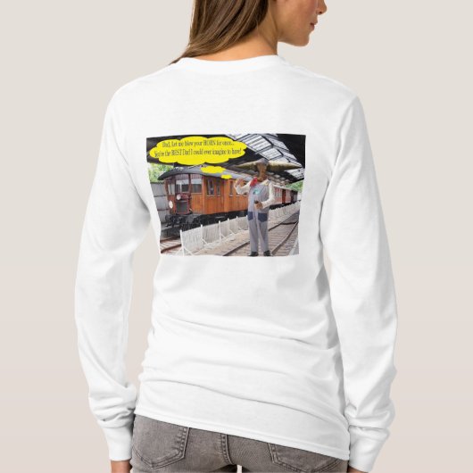 Vrouwen lange mouw t-shirt. Gelukkige Vaderdag. ko T-shirt (Achterkant)