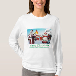 Vrouwen lange mouw t-shirt. Vrolijk kerstfeest. ka T-shirt